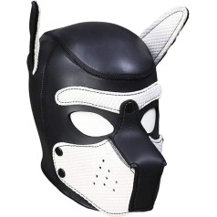 YiQin RWSX Dog Mask, Soft Latex Petplay Dog Mask with Ears, Puppy Mask, Dog Masks, Removable Mouth, Suitable for Halloween, Holiday Party