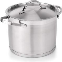 WAS 5402 240 Stockpot with Lid, 24 cm Diameter, 17.5 cm Height, 8 Litres