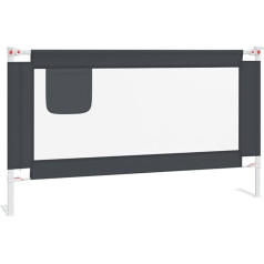 vidaXL Toddler Bed Safety Gate, Bed Rail, Children's Bed Rail, Baby Bed Rail, Fall Protection, Dark Grey, 140 x 25 cm, Fabric