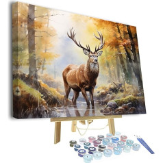 TISHIRON Paint by Numbers Deer, Paint by Numbers for Adults, Wildlife, Paint by Numbers Kids on Canvas, Colorful Forest, Paint by Numbers for Beginners