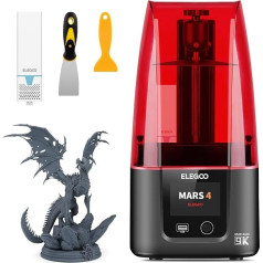 ELEGOO Mars 4 Resin 3D Printer with Air Purifier 7 Inch Ultra 9K Monochrome LCD Higher Resolution and Large Print Volume, Large Print Size of 195.84 mm x 122.4 mm x 150 mm