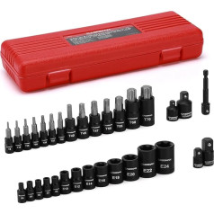 CASOMAN 32 Piece Torx Bit Socket and External Socket Set