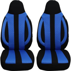 BREMER SITZBEZÜGE Dimension Pilot Car Seat Covers Compatible with Skoda Kamiq Driver & Passenger from 2019 / Car Seat Covers Protective Cover Set Car Seat Covers Pack of 2 in Black/Blue (MD506)