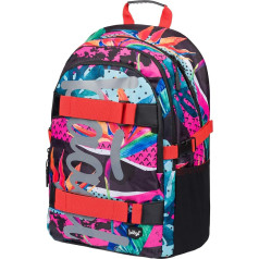 Baagl School Backpack for Boys Girls Teenagers, Skateboard Backpack, Children's Backpack with Laptop Compartment and Chest Strap