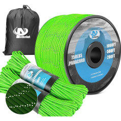 Aystkniet Paracord 750 Rope 31 m / 62 m / 152 m x 4 mm, 11 Core Strands for Bracelet, Lead, Collar, Multi-Purpose Rope, Survival Rope, Parachute Cord Maximum Load 340 kg (750 lbs)