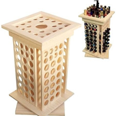 mosegor Essential Oil Holder Shelf Wooden Storage Box 125 Holes Rotating Display Stand Display Box Organiser for Essential Oils, Nail Polish, Fragrance Oils, Cosmetics, Stain and Lipstick