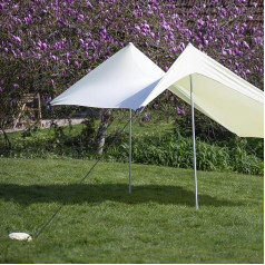 Meister 6819510 Sun Sail, 210 x 210 cm, UVA/B Protection, SPF50+, for up to 4 People, with Sand Anchor, Yellow, Beach Tent, Sun Protection Roof, Sun Tent, Sun Sail, Beach Shelter