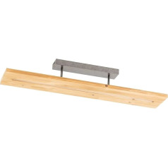 Lindby Nesaja LED Ceiling Light Dimmable (Country House, Vintage, Rustic) Made of Wood for Living Room and Dining Room (1 Bulb) - Ceiling Light, Lamp, Living Room Lamp
