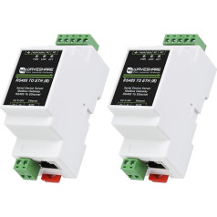Waveshare Industrial Serial Server (2pcs), RS485 to RJ45 Ethernet, TCP/IP to Serial Module, Support Rail-Mount Modbus Gateway