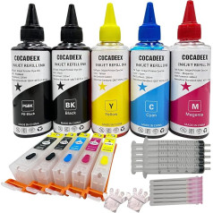 COCADEEX 580XXL Ink Refill Kit Replacement for Canon PGI-580XXL CLI-581XXL for PIXMA TS6150 TS6151 TS6250 TS6251 TS6350 TS6351 TS705 TR7550 TR8550 TS9550 TS9551C Printer (PGBK BK C M Y)
