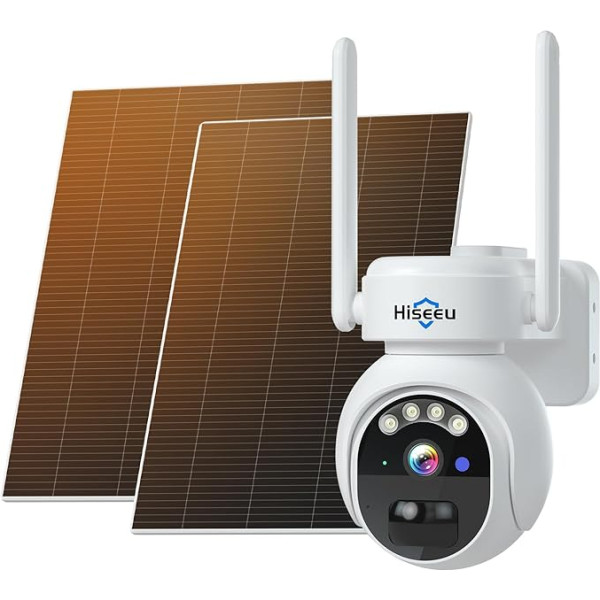 Hiseeu 4MP Outdoor Surveillance Camera with 24/7 Recording, 360° PTZ Wireless Camera with Motion Detection, Siren Alarm, IP66 Waterproof, Colour Night Vision, Works CCTV System