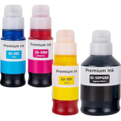 LAIPENG GI-50 GI50 Ink Compatible with Canon PIXMA GM2050 GM4050 G5050 G6050 G7050 Printer 4-Colour Multipack (Black/Cyan/Magenta/Yellow)
