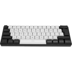 60% RGB Keyboard, 61 Keys, LED Backlight, Ergonomic Mechanical Feel, Wired Gaming Keyboard for Office and Business Gaming (White)