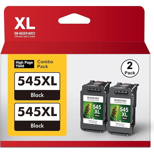 Set of 2 PG 545 XL Black Replacement for Canon Printer Cartridges 545 546 Multipack Black for MX495 Cartridges Pixma TS3150 TR4550 MG3050 TR4551 MG2950 MX490 MG2555s TS3350 MG2550s (2 Black)