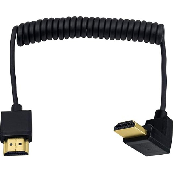 Duttek 4K HDMI Cable, HDMI to HDMI Cable, Ultra Thin HDMI Male to Male Extender, Coiled Cable for 3D and 4K Ultra HD TV Stick, HDMI 2.0 Cable Extension Converter (HDMI Extender) (1.2 m)