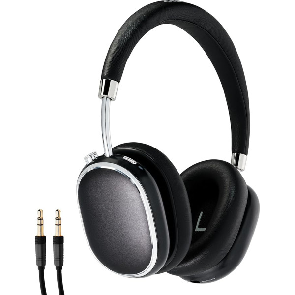 MEDION E62474 Over Ear Headphones with ANC (Wireless, Bluetooth, Active Noise Cancelling, Microphone, Hands-Free Function, Battery, USB-C) Black