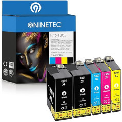 NINETEC NT5-1305 Set of 5 Cartridges Compatible with Epson T1301 T1302 T1303 T1304 | For Epson Stylus Office B 42 525 630 BX 525 WD BX 535 WD BX 935 FWD BX SX 535 WD SX 620 FW FW WF-3500 Series