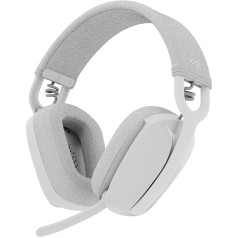 Logitech Zone Vibe 100 Lightweight Wireless Over-Ear Headphones with Noise Cancelling Microphone, Multipoint Bluetooth Headset, Works with Teams, Google Meet, Zoom, Mac/PC - White