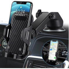 Xawy Mobile Phone Holder Car 3 in 1 Ventilation & Suction Cup, Mobile Phone Holder for Car, Silicone Protection, Universal Car Mobile Phone Holder, 360° Rotation, Flexible for All Mobile Phones W2