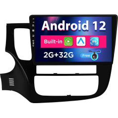 SXAUTO Android 12 IPS Car Radio for Mitsubishi Outlander (2012-2018) - Built-in CarPlay / Android Car - Reversing Camera Free - 2G + 32G - Steering Wheel Control DAB Fast Boot WiFi - 2 DIN 10.1 Inch