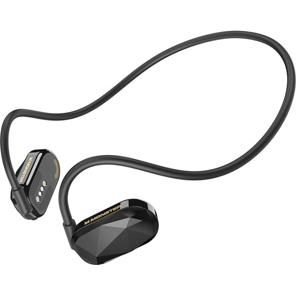 MONSTER - Aria Free Air Line Headphones, Wireless Headphones, Free Ears, Clear Calls, Built-in Microphone, 8 Hours Battery Life, Bluetooth 5.3 Sport, Black
