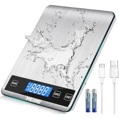 MOJINO Digital Kitchen Scales, 15 kg / 33 lb Digital Scale, 5 Units, g/kg/oz/ml Accuracy, Household Scales for Baking Coffee with Backlight LCD Display