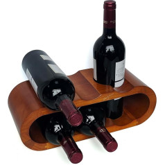 Jac & Mok Weinregal aus Hartholz - Wine Racks-Lagerung von Weinflaschen - Weinhalter Ständer- Wein Aufbewahrung (6 Bottles with a hold)