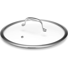 Hexclad Tempered Glass Lid 25 cm for HexClad Hybrid Cookware, Steam Ventilation, Dishwasher Safe