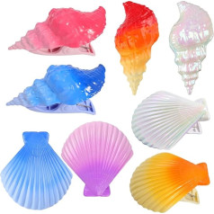 Pack of 8 beach towel clips, creative conch shells, towel clips for sun loungers, large clothes pegs, beach clips for towels, laundry, sun lounger, clips for beach towel