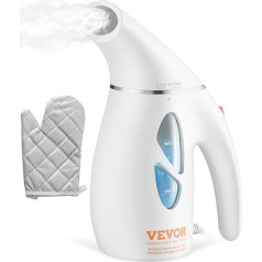 VEVOR Portable Steamer Steam Iron 900W Travel Iron 180ml Max Usable Capacity Steamer No Ironing Board Needed White Steamer with Anti-Heat Gloves & 144