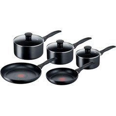 Tefal Induction Non-Stick Cookware Set, 5 Pieces, Black (G155S544)