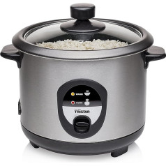 Tristar RK Rice Cooker, Boil Dry Protection, silver, black