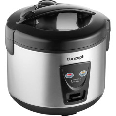 CONCEPT Hausgeräte Concept RE2020 2-in-1 Rice Cooker with Warm Function, Capacity: 1.5 L, Stainless Steel, 1.5 Litres