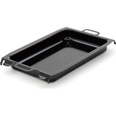 Rectangular Enamelled Steel Pan for 1-Bulb Gas Grill/Roasting Dish and 3-Burner Divided