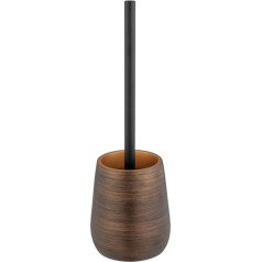 WENKO Palena Toilet Brush Holder Made of High-Quality Plastic Polyresin Including Toilet Brush with Replaceable Brush Head for Hygienic Cleaning Diameter 12.5 x 37 cm Bronze