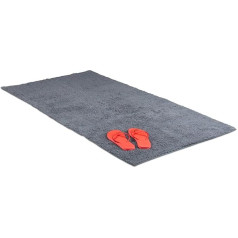 Relaxdays Bath Mat, Washable Bath Mat for Underfloor Heating, Grey, 80 x 150 cm