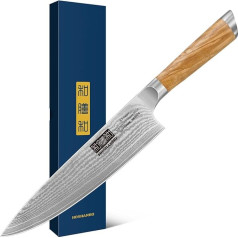 HOSHANHO Damascus Knife Chef's Knife 20 cm, 67 Layers Damascus Steel Kitchen Knife, Extra Sharp Japanese Knife with Ergonomic Olive Handle