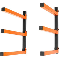 QWORK® Pack of 2 Rims Wall Bracket, Garage Bracket, Maximum Load 100 kg, Foldable, for Ladder, Bikes, Plank