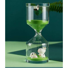 Falytemow 30 Minutes Green Farm Hourglass Sand Timer Cute Cow Decoration for Kitchen School Teaching