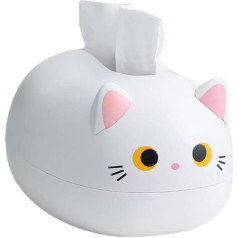HUSHUI Cute tissue box holder, cartoon cat tissue box, desktop paper napkin storage box, paper container decoration