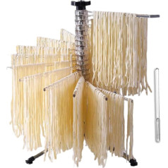 Bugucat Pasta Dryer 16 Pole, Pasta Dryer Pasta Stands with 16 Extendable Rungs for up to 2 kg Noodles Cups Towels, Integrated Transport Rod, Foldable Spaghetti Dryer, Pasta Dryer