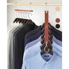 MORALVE Space Saving Hangers for Closet Organizer - 4 Pack Wooden Shirt Organizer for Closet Space Saving Collapsible Hangers