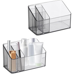 WIYETY Kosmetik Organizer Kosmetik Aufbewahrungsbox: 2 Stück Make-Up Organizer, Herausnehmbare Innenbox Badezimmerschrank Kosmetik Aufbewahrungshalter, Make Up Aufbewahrung für Schreibtisch