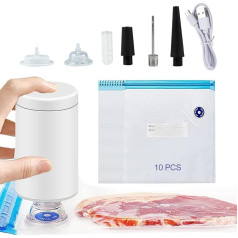 Portable Mini Vacuum Sealer, Portable Vacuum Sealer for Food, Foil Welding Machine, Hand Vacuum Sealer with 10 Reusable Sous Vide Bags