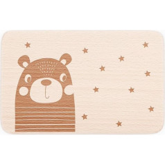 Kidsmood Breakfast Board for Children, Engraved Wooden Board with Cute Animal Motif, Children's Gift for Christening, Birthday and Christmas [Bear]