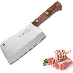 SHI BA ZI ZUO Chopping Knife, Robust Meat Knife, 20 cm Sharp Chinese Chef's Knife, Butcher Knife for Chopping Bones, Sturdy Kitchen Knife