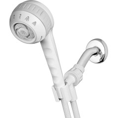 Waterpik Original Massage Shower Head Hand Shower with 5 Foot Hose, Includes Massage Sprays and 6 Modes, DIY Easy Installation, 1.8 GPM, White, SM-651E