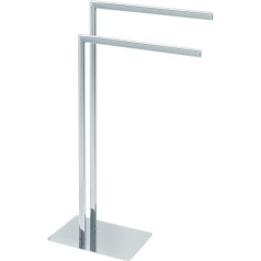 Libaro Bologna Towel Rail with 2 Arms High Quality Shiny Chrome-Plated Silver Modern Elegant
