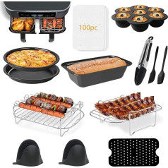 Hot Air Fryer Accessory Set, Airfryer Accessory Set, Airfryer Accessories Square Hot Air Fryer Accessories, Suitable for Ninja Dual Foodi DZ201 DZ401 Air Fryer