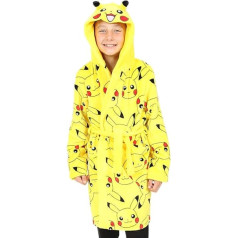 Pokemon Boys Girls Pikachu Fleece Hooded Bathrobe
